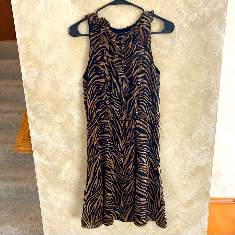 White House Black Market Animal Print Silk Dress